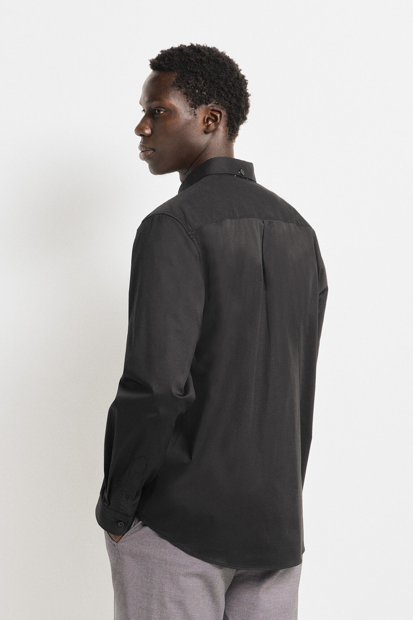 Springfield Camisa vestir tejido el&aacute;stico negro