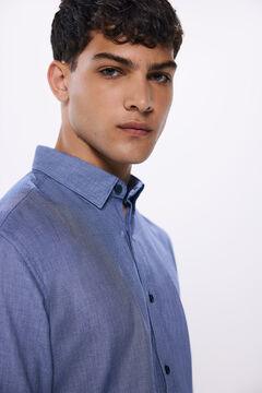 Springfield Camisa vestir bicolor azul