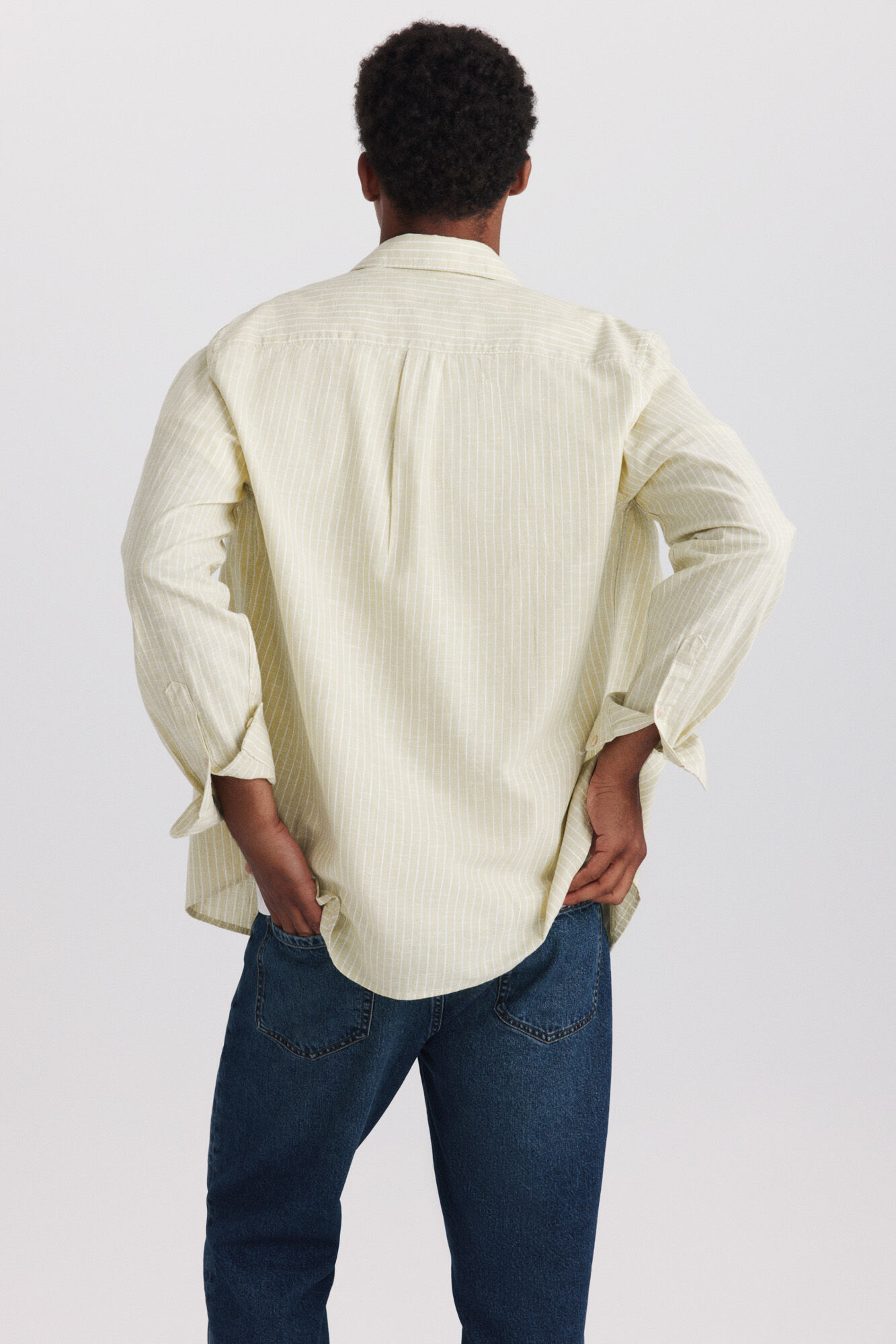 Springfield Camisa de lino a rayas