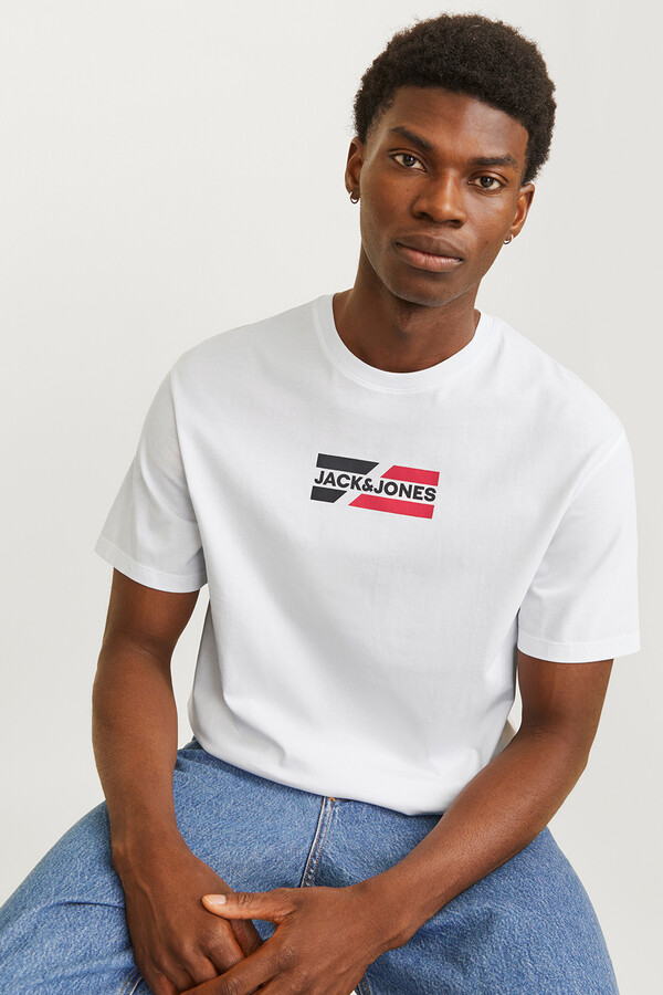 Jack & Jones Playera regular fit logo natural
