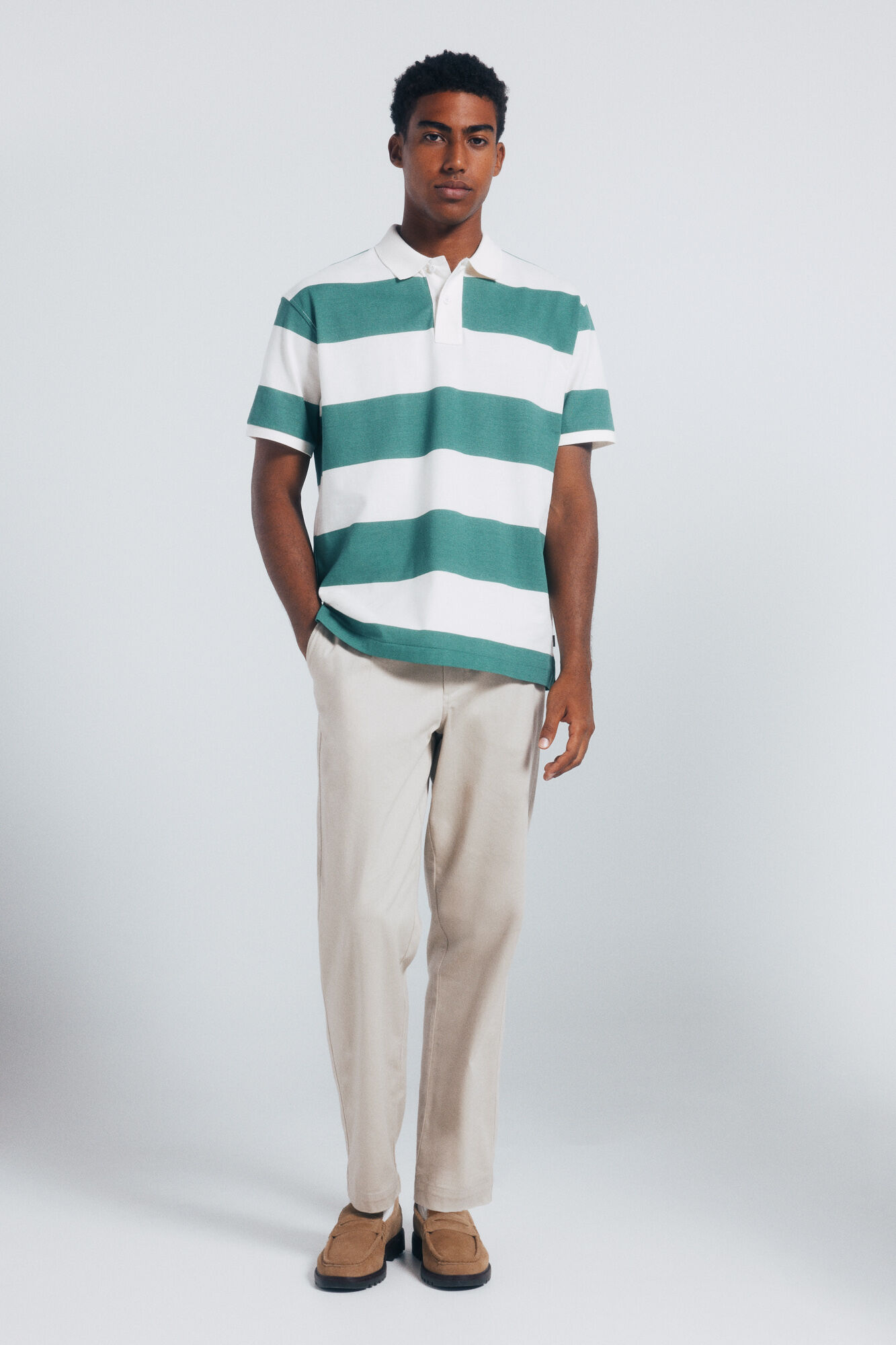 Springfield Polo piqu&eacute; regular fit rayas anchas rojo