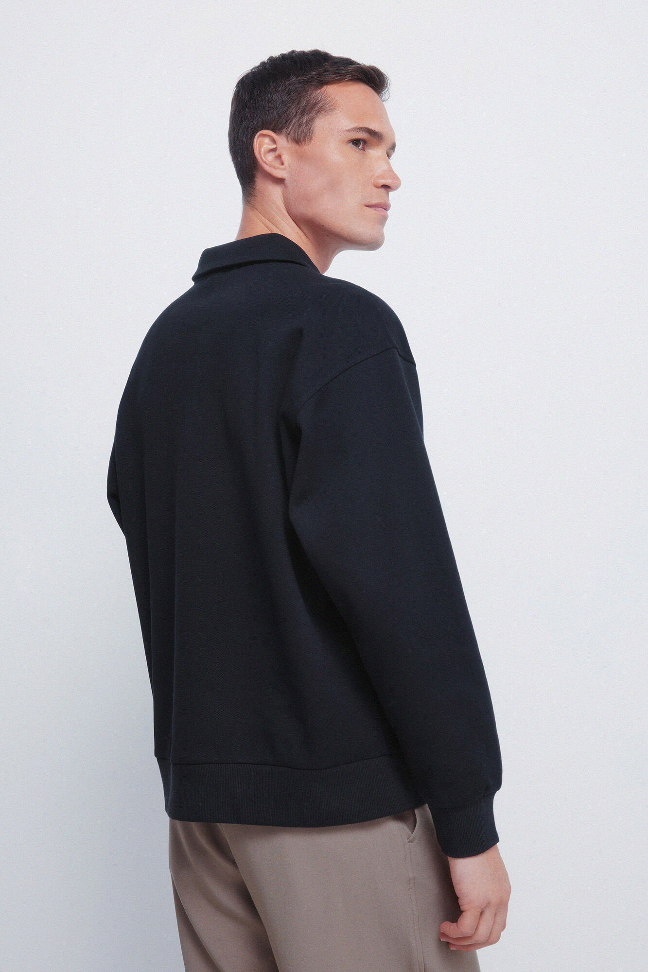 Springfield Polo piqu&eacute; manga larga interlock boxy fit marino