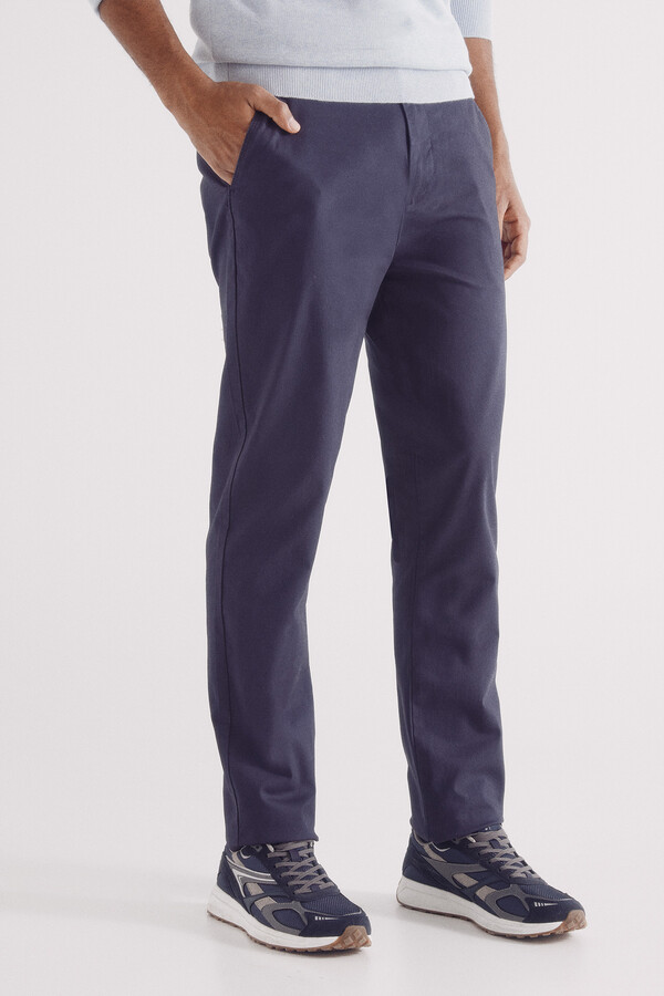 Springfield Pantalón chino slim fit color azul