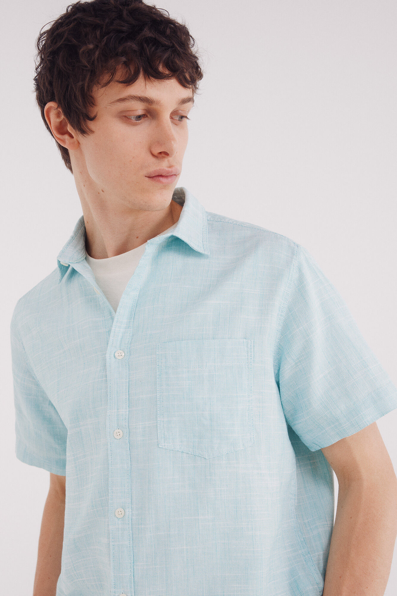 Springfield Camisa manga corta estructura bicolor