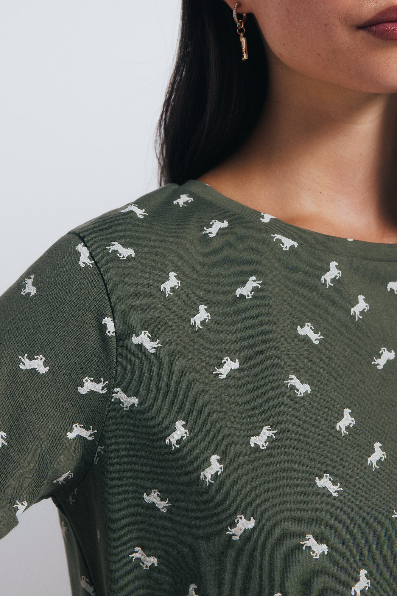 Springfield Playera estampada motivos peque&ntilde;os verde