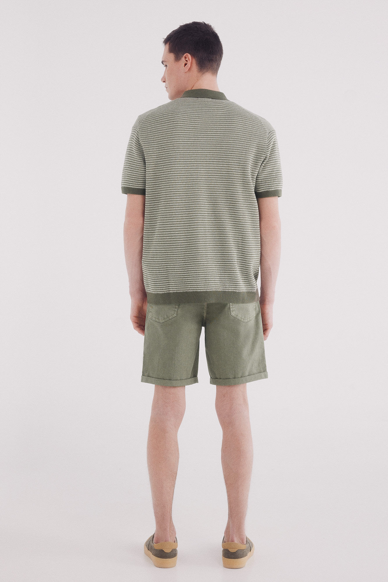 Springfield Bermuda color lavada slim fit kaki