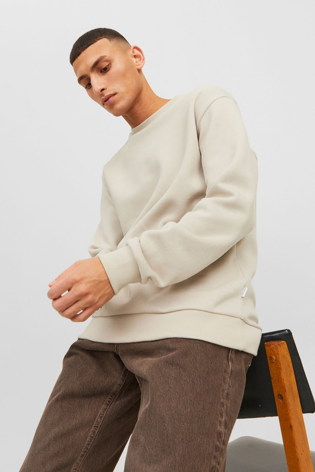 Jack & Jones Sudadera b&aacute;sica de cuello redondo