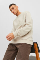 Jack & Jones Sudadera b&aacute;sica de cuello redondo gris