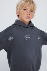 Springfield Kids Sudadera con capucha para niño "Abraza el desorden" gris