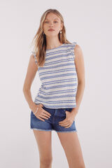 Springfield Top hombros volantes estructura azul