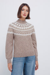 Springfield Jersey con ribete de piel jacquard estampado