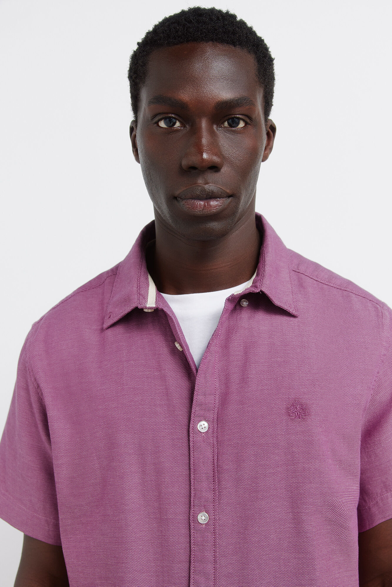 Springfield Camisa de manga corta con estructura bicolor