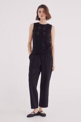 Springfield Pantalones jogger lyocell negro