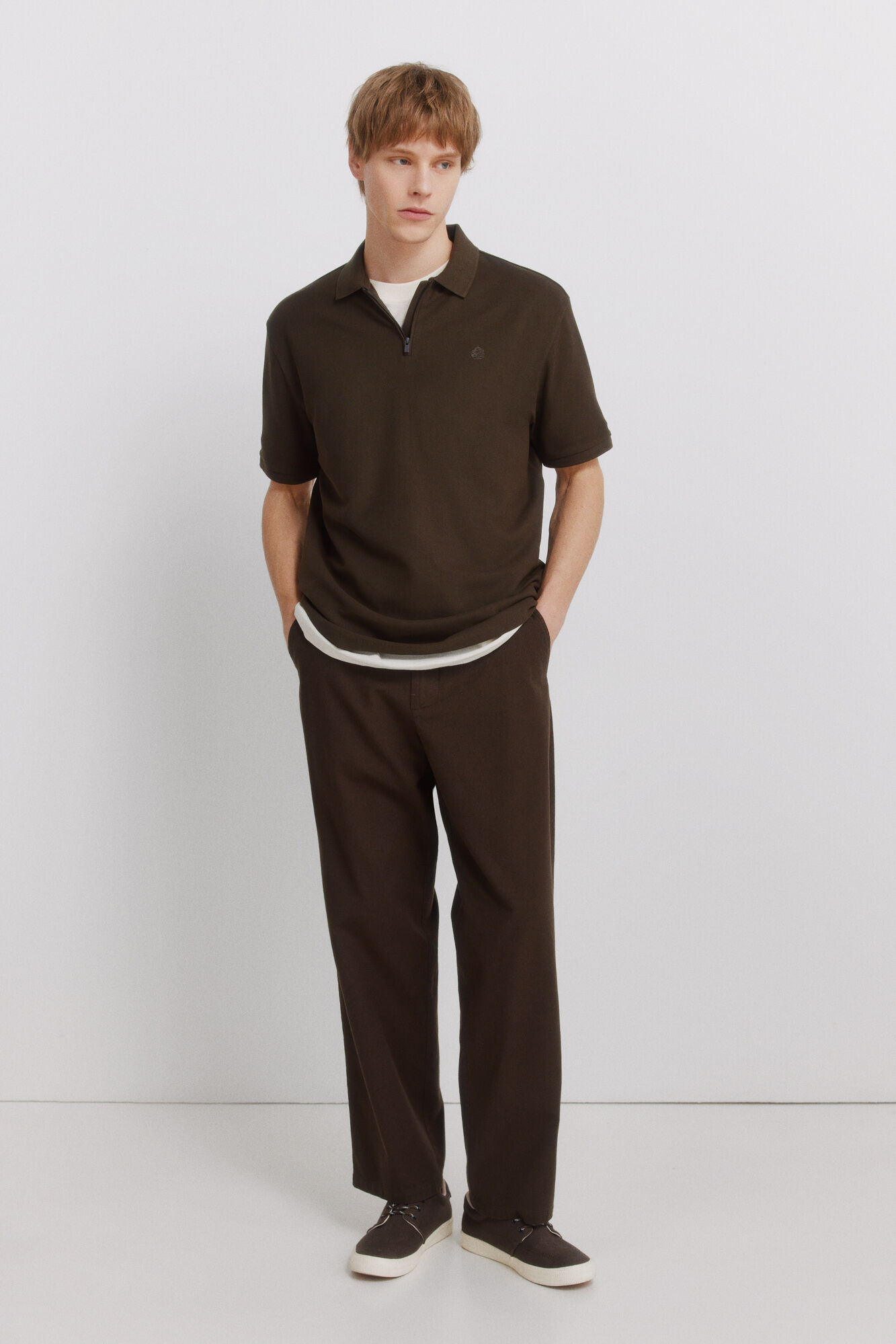 Springfield Polo de piqu&eacute; con cierre regular fit estampado