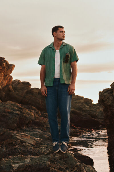 Springfield Jeans tipo chino azulado