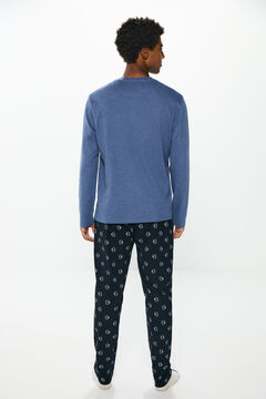Springfield Pijama largo waffle café azul