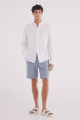 Springfield Bermuda lino slim fit azul