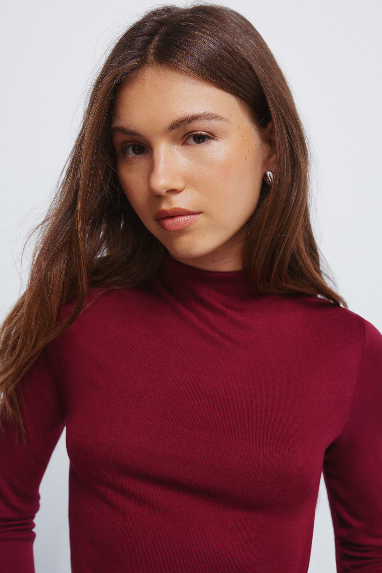 Springfield Playera de cuello Perkins de soft touch p&uacute;rpura