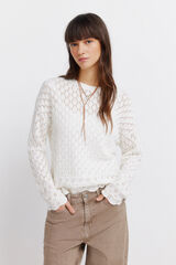 Springfield Su&eacute;ter de tejido pointelle beige