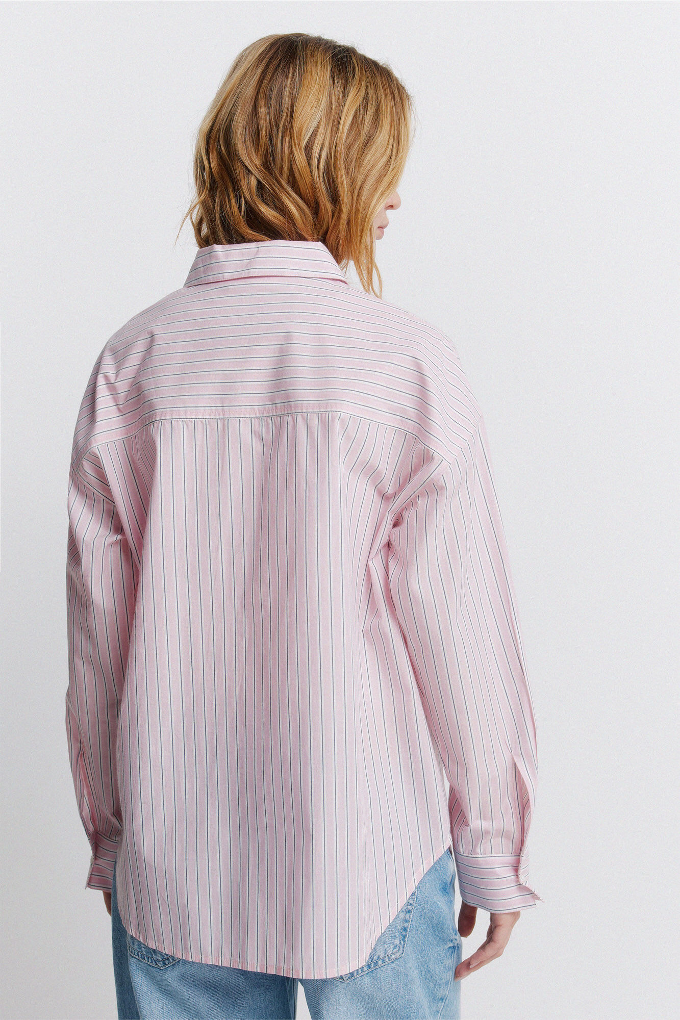 Springfield Camisa oversize de rayas rosa