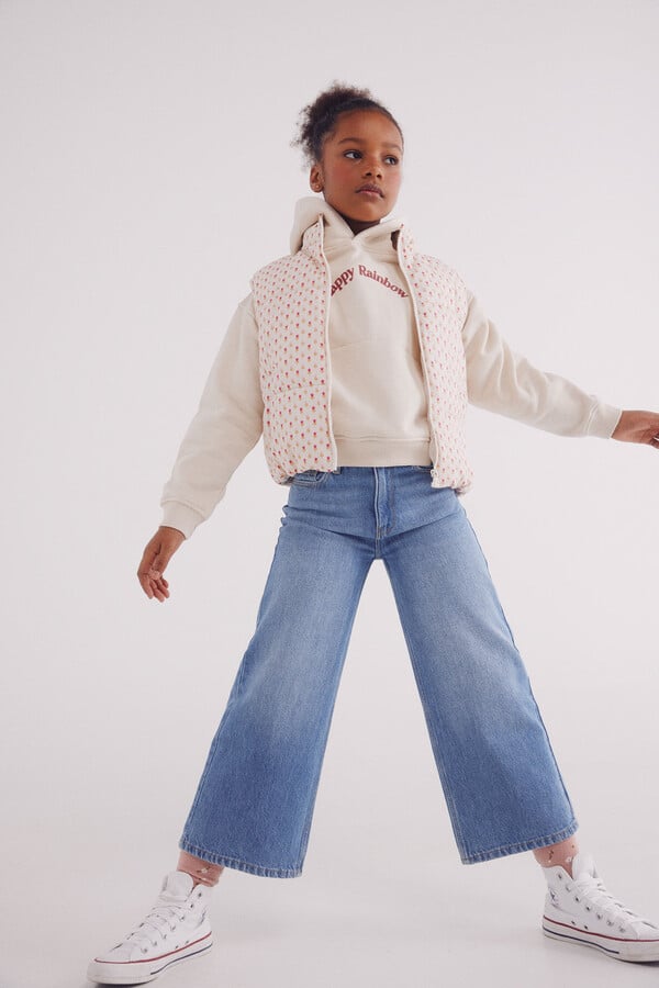 Springfield Kids Chaleco acolchado estampado niña blanco