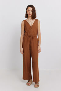 Springfield Jumpsuit sin mangas estampado de lino