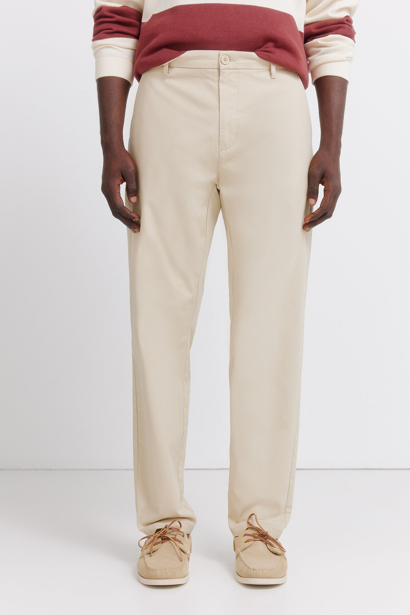 Springfield Pantal&oacute;n chino slim fit de estructura comfort beige