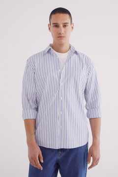 Springfield Camisa rayas popelín azulado