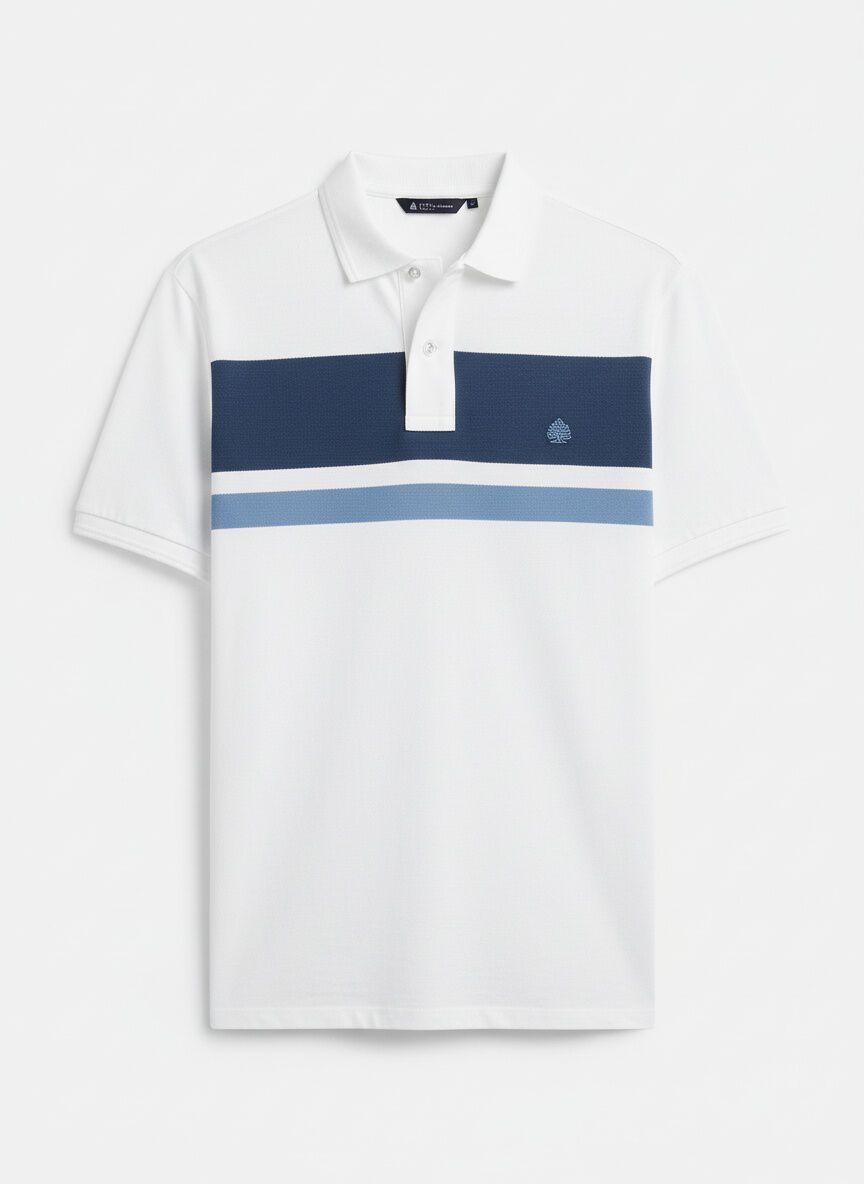 Springfield Polo de piqu&eacute; de rayas estampadas regular fit azulado