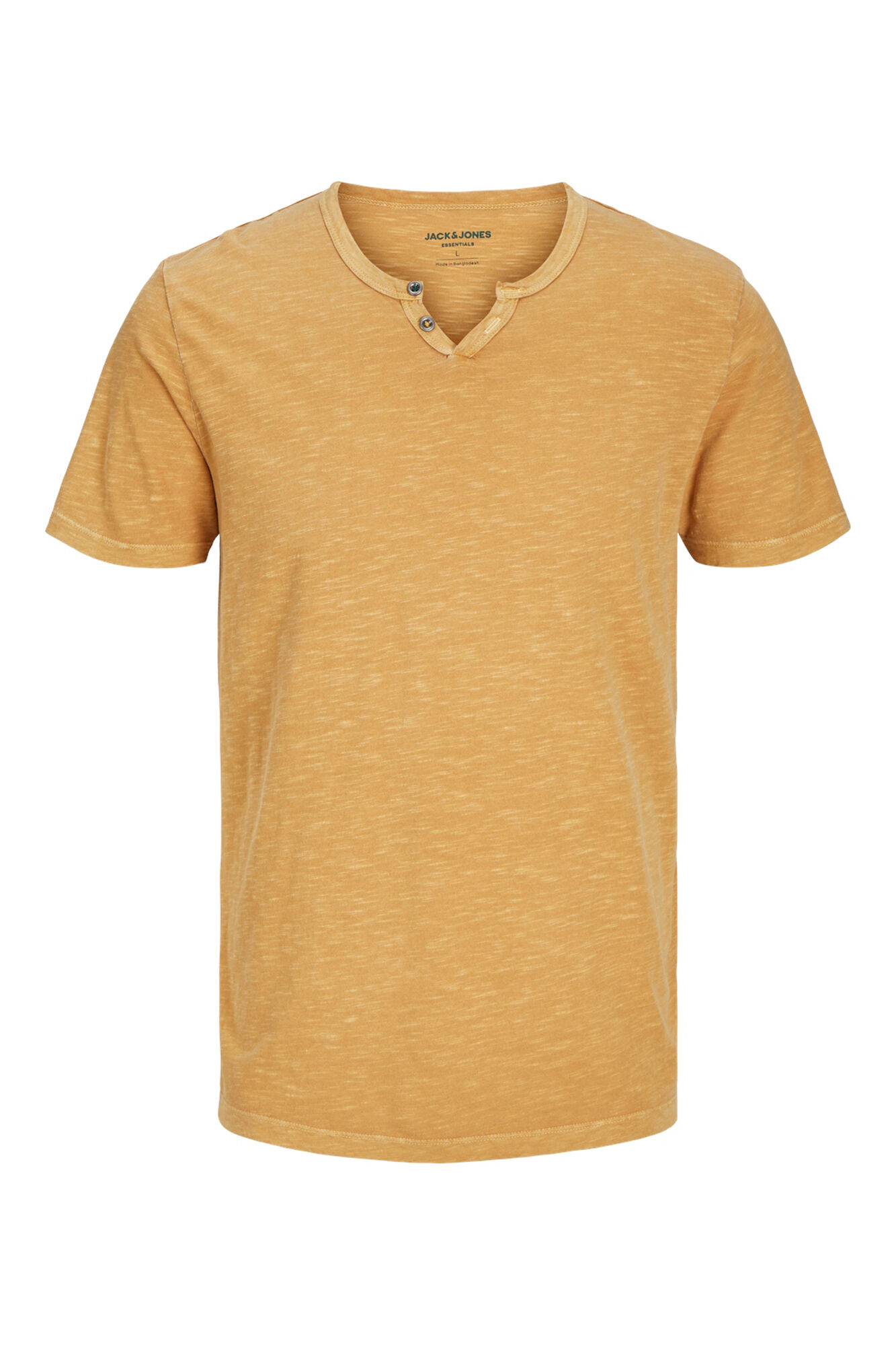 Jack & Jones Playera est&aacute;ndar fit botones amarillo