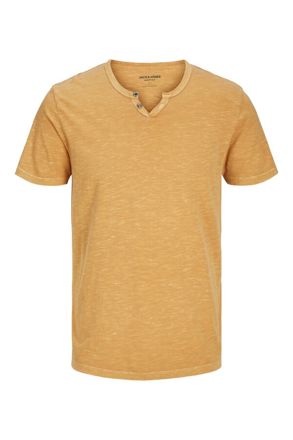 Jack & Jones Playera estándar fit botones amarillo