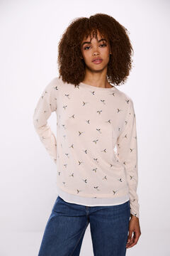 Springfield Playera estampada combinada café