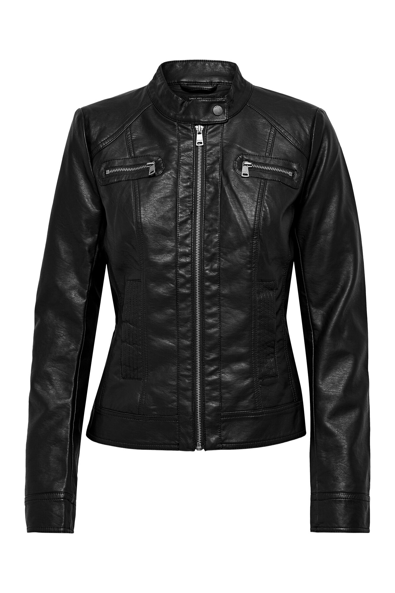 Only Chamarra biker piel vegana negro
