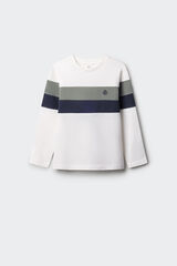 Springfield Playera block colour niño marfil