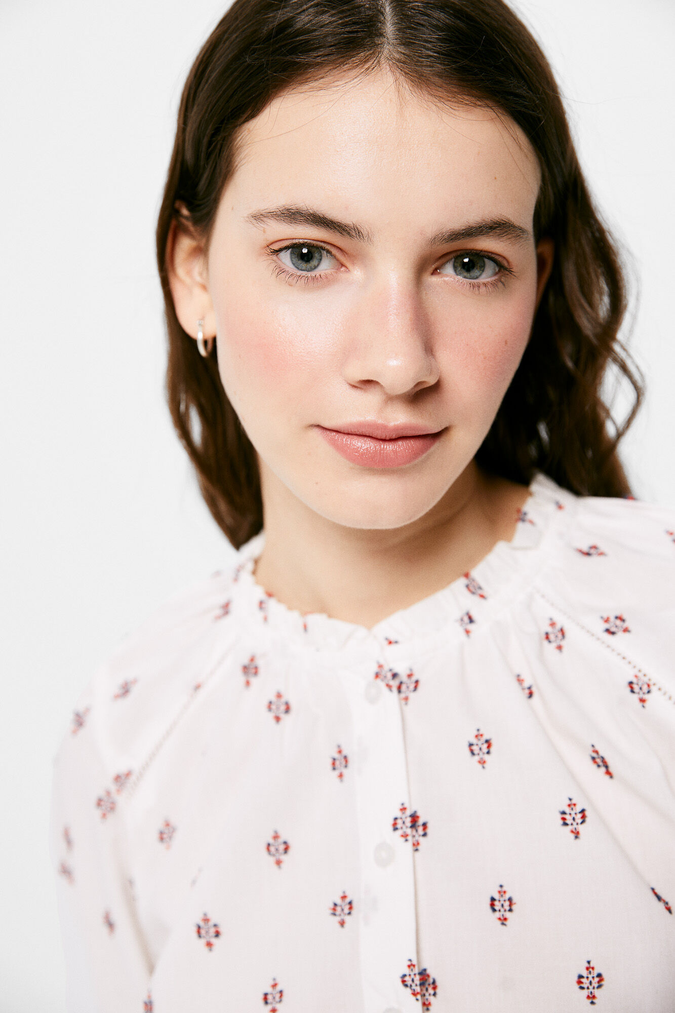 Springfield Blusa Jacquard beige