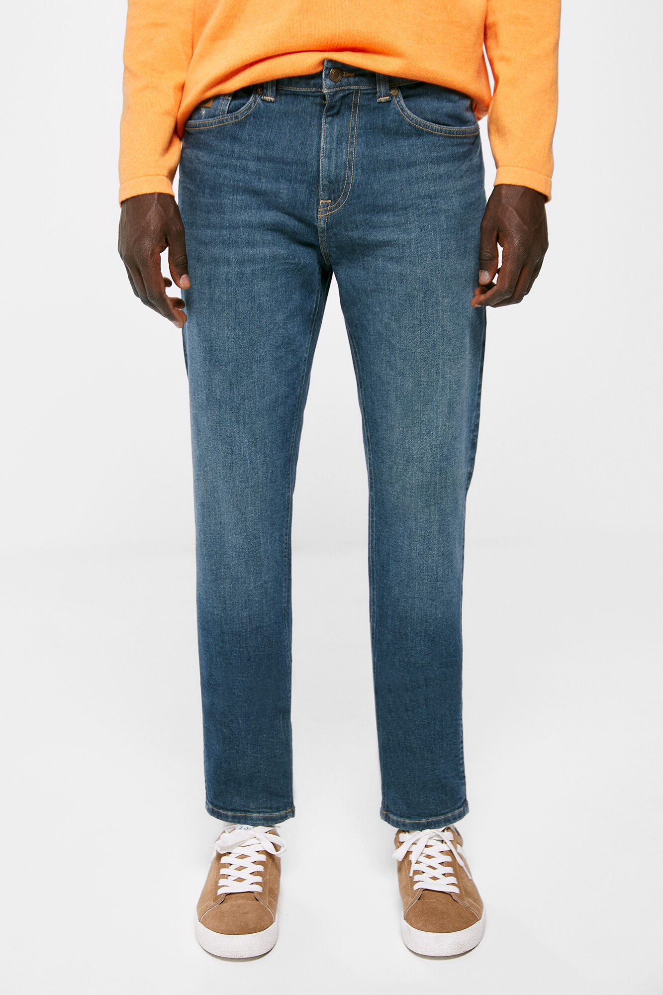 Springfield Jeans slim ligero azul verdoso lavado medio oscuro turquesa