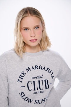 Springfield Sudadera texto bordado combinada gris