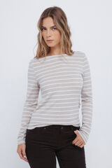 Springfield Playera tejido con rayas a rayas gris