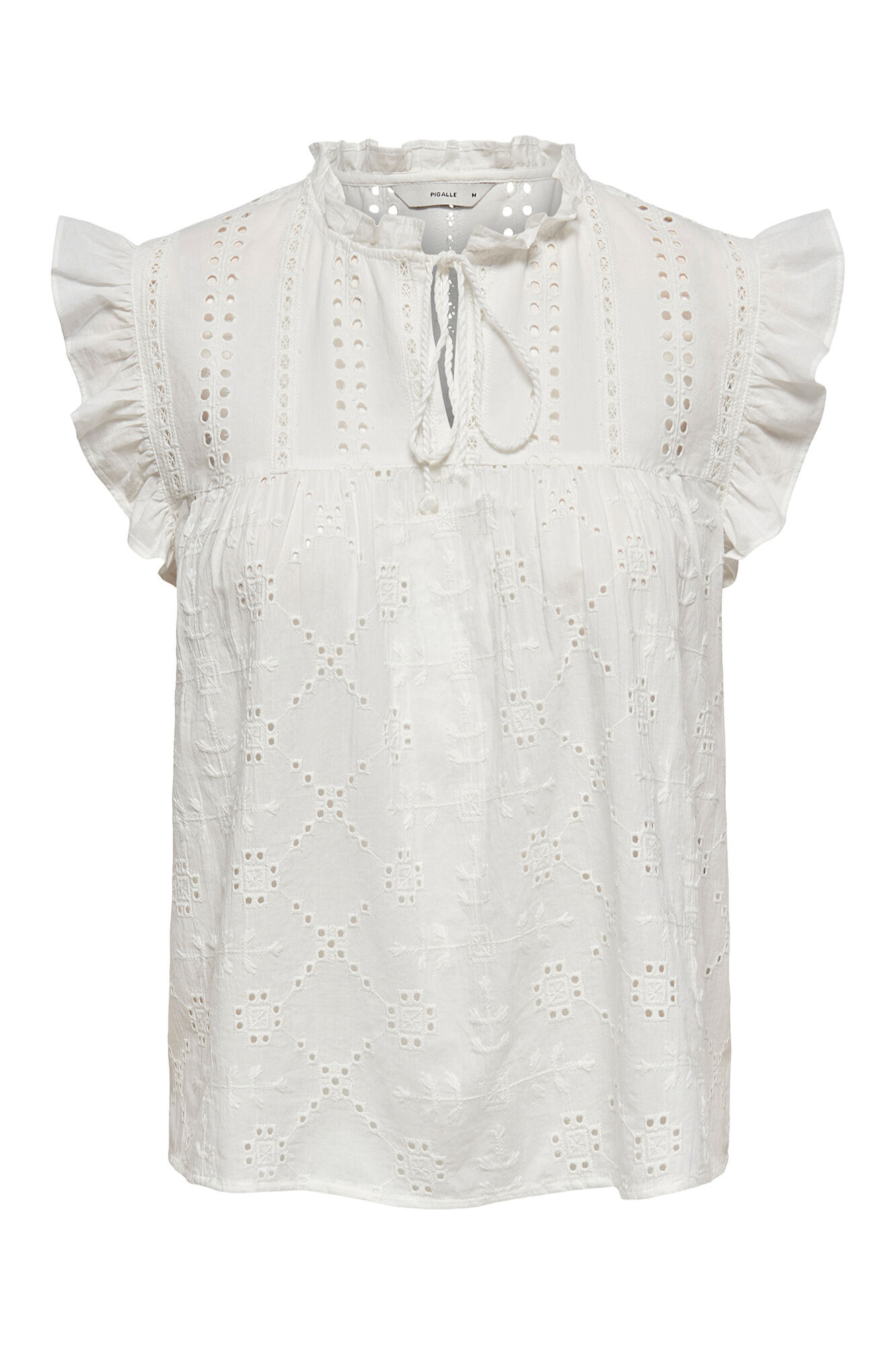 Only Blusa manga corta volantes natural