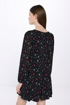 Springfield Vestido corto estampado geométrico negro