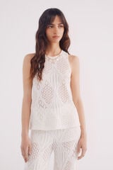 Springfield Top estructura crochet beige