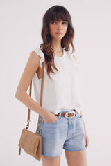 Springfield Blusa smock botones natural