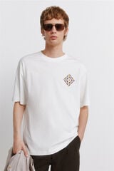 Springfield Playera de rombos a rayas marfil