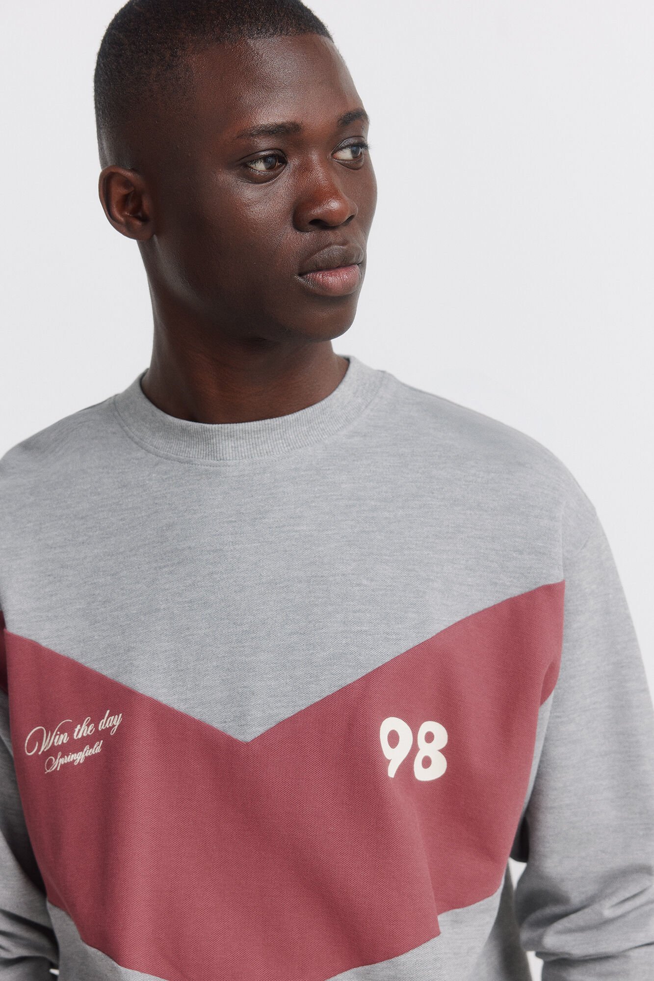 Springfield Playera manga larga de pique corte gris