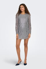 Only Vestido corto lentejuelas gris