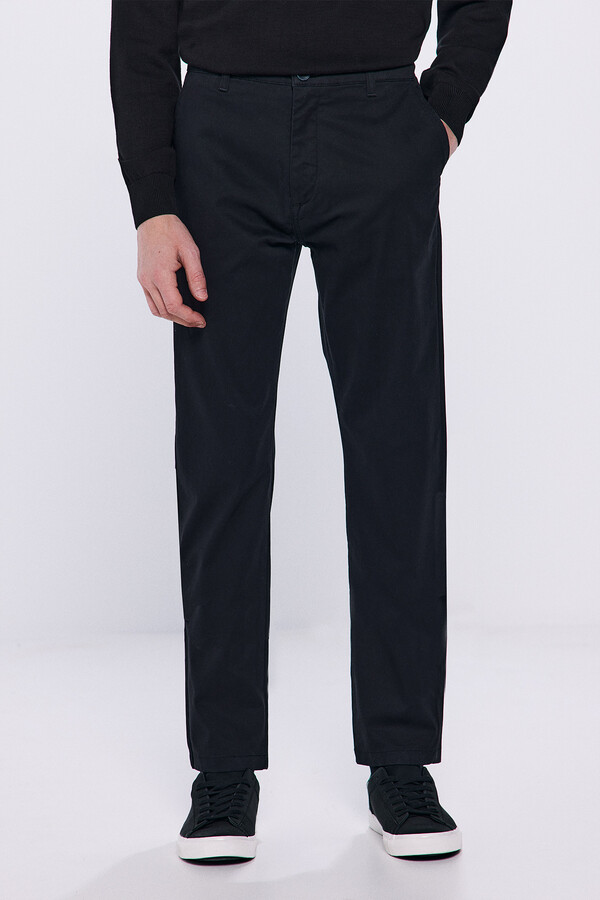 Springfield Pantalón chino slim fit negro