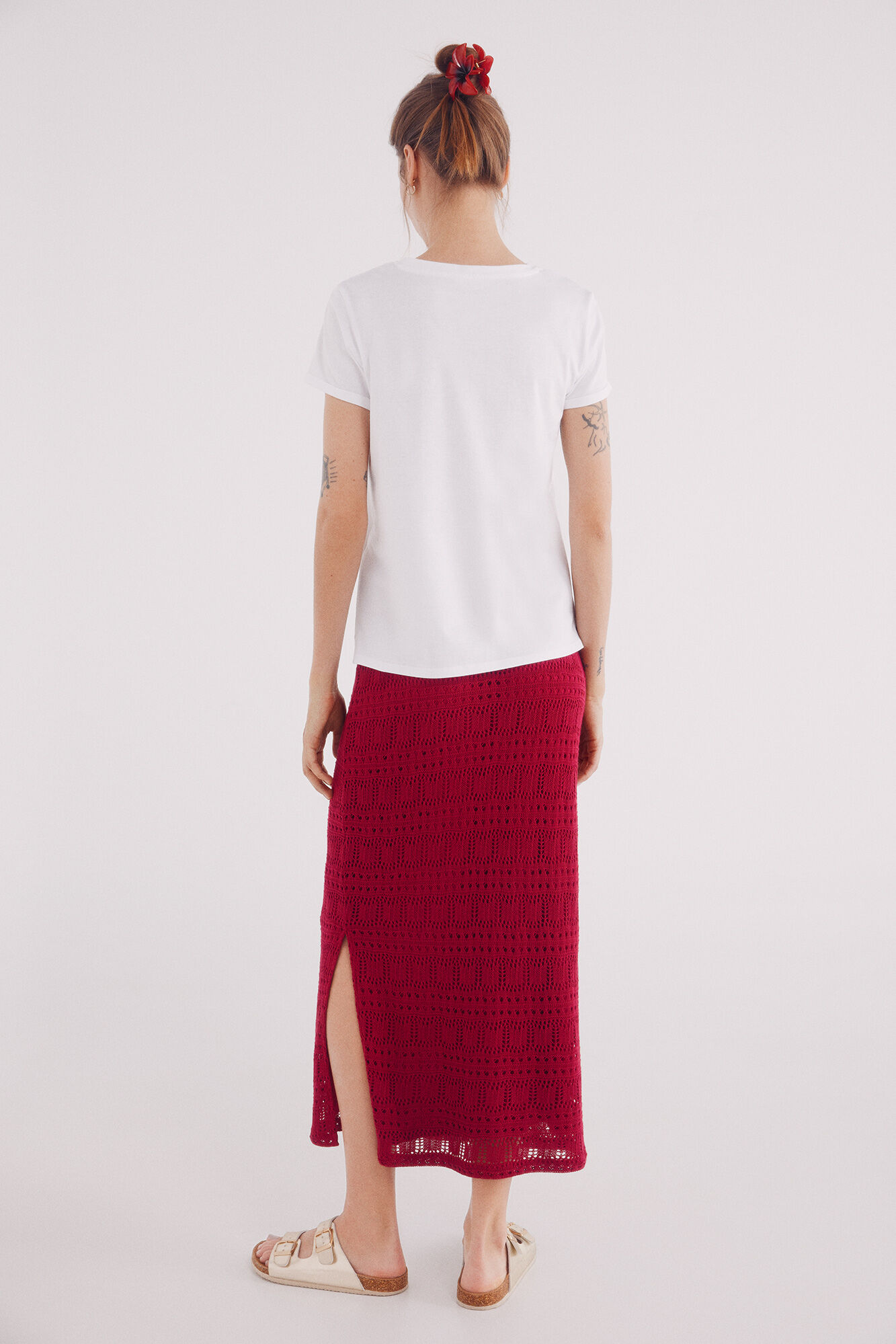 Springfield Falda crochet midi p&uacute;rpura