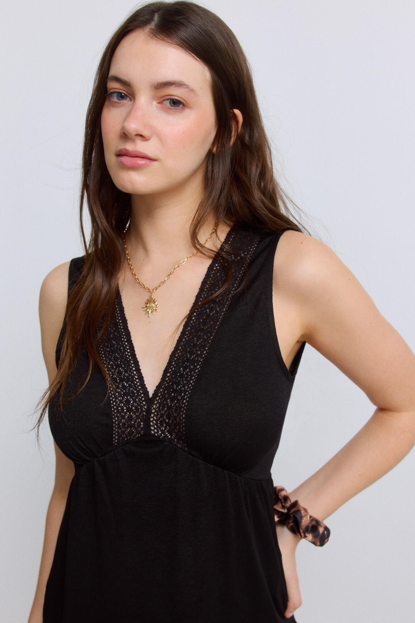Springfield Playera sin mangas de crochet