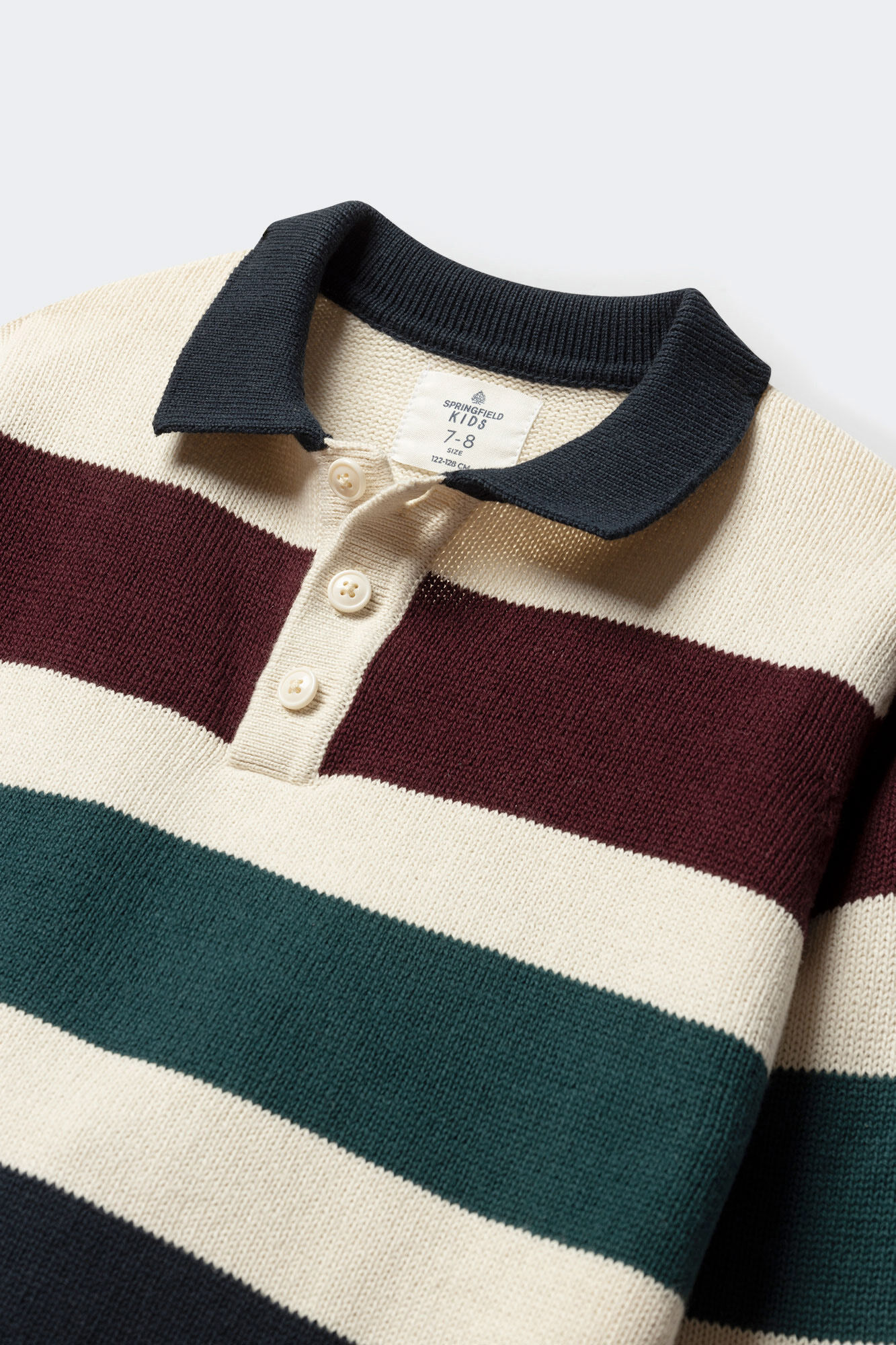 Springfield Kids Sudadera polera rayas ni&ntilde;o blanco