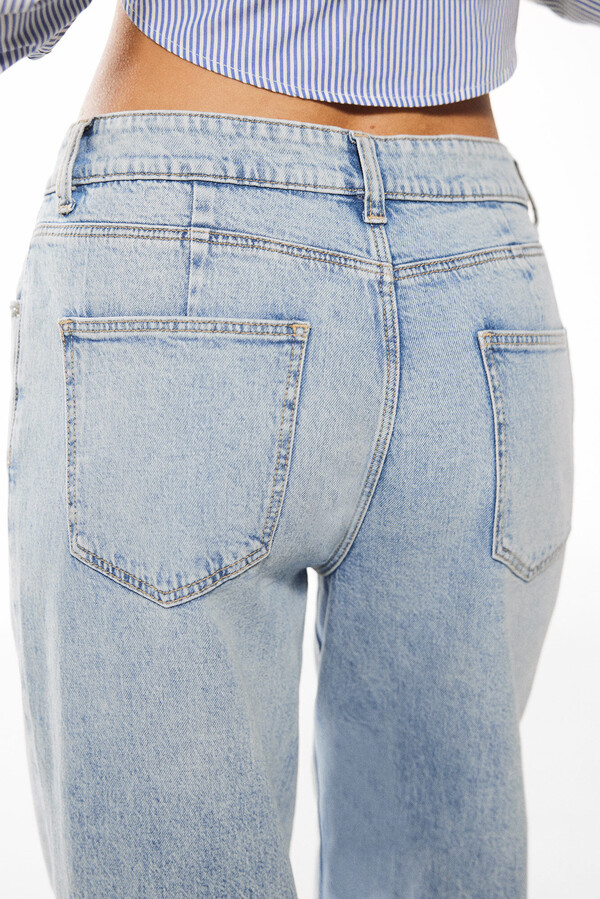 Springfield Jeans straight wide azul medio